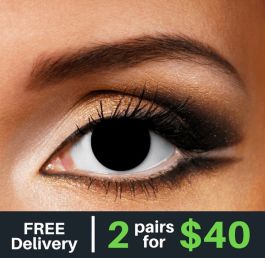 Blind Black Contact Lenses (Pair)