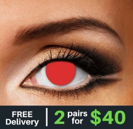 Blind Red Contact Lenses (Pair)