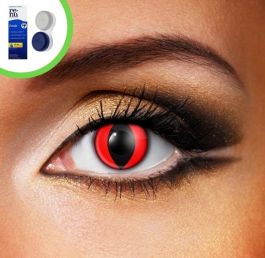 Red Cat Eye Contact Lenses (Inc Case & Solution)